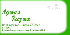 agnes kuzma business card